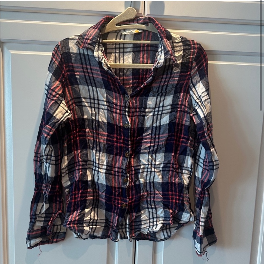Plaid Button-Up Shirt